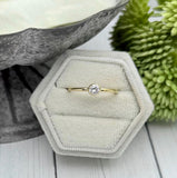 Gold Cremation Ring, Dainty 4mm 14/20K Gold Filled Ashes Ring, Human Ashes Jewelry, Pet Cremains Ring