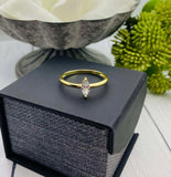 Dainty Marquise Cremation Ring, Gold Ring For Human Ashes, Pet Cremains, Silver Memorial Ring