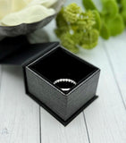 Cremation Ashes Ring, Diamond Memorial Ring, 14K Gold, Rose Gold, Sterling Silver, Half Band Ring With Ashes, Human Ashes Ring, Memorial Ring Band