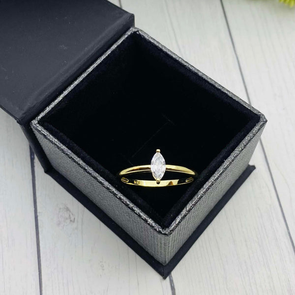 Dainty Marquise Cremation Ring, Gold Ring For Human Ashes, Pet Cremains, Silver Memorial Ring
