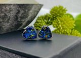 Cremation Earrings, Heart Earrings With Ashes, Human Remains Jewelry, Pet Cremains Earrings, Memorial Jewelry