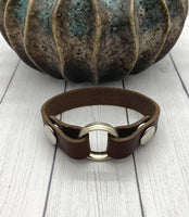 Leather Bracelet Ring Holder, Widow Jewelry, Wear Your Ring On a Bracelet, Unisex Design, Bracelet For Husband's Wedding Ring