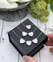 Multiple Heart Cremation Necklace, Ashes Necklace, Sterling Silver, Gold, Pet Ashes, Human Cremains Jewelry