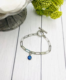 Paperclip Chain Cremation Bracelet, Human Ashes or Pet Cremains, Dainty Memorial Jewelry