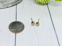 Gold Cremation Earrings, 4mm CZ Stone, Ashes Fused Behind Stone, Memorial Earrings With Ashes, Cremains Jewelry, Human Ash Jewelry