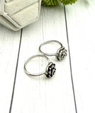 Black Rose Cremation Ring, Ash Urn Flower Ring, Silver Rose Ring For Cremains, Pet Loss Jewelry, Human Ash Ring, Fill At Home