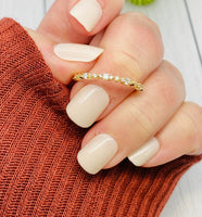 14K Solid Gold Cremation Ring, Dainty Half Band Memorial Ring, Human Ashes Jewelry, Pet Cremains Jewelry