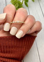 14K Solid Gold Cremation Ring, Dainty Half Band Memorial Ring, Human Ashes Jewelry, Pet Cremains Jewelry