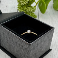 14K Gold Cremation Ring, Human Ashes Ring, 4mm Solitaire, Pet Cremains Ring, Memorial Jewelry