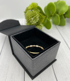 14K Solid Gold Cremation Ring, Dainty Half Band Memorial Ring, Human Ashes Jewelry, Pet Cremains Jewelry