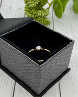 14K Gold Cremation Ring, Human Ashes Ring, 4mm Solitaire, Pet Cremains Ring, Memorial Jewelry