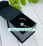 Cremation Ring, 7x9 Moissanite Memorial Ring, Sterling Silver, 14K Solid Gold, 14K Rose Gold, 14K White Gold, Human Ashes Ring, Visible Ashes Jewelry