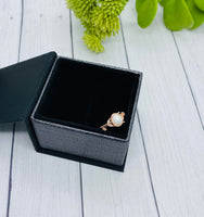 Cremation Ring, Human Ashes Ring, Silver or Rose Gold, Leaf Accents, Memorial Ring