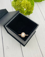 Rose Gold Cremation Ring, Human Ashes Ring, Cremains Jewelry, Memorial Ring, 5x7mm Oval Stone