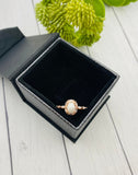 Rose Gold Cremation Ring, Human Ashes Ring, Cremains Jewelry, Memorial Ring, 5x7mm Oval Stone