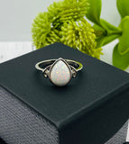 Opal Cremation Ring, Teardrop Shape Ring For Ashes, Hidden Ashes Ring, Human Ashes, Pet Ashes