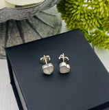 Cremation Earrings, Tiny Heart Earrings With Ashes, Human Remains Jewelry, Pet Cremains Earrings, Memorial Jewelry