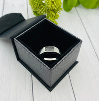 Men's Cremation Ring, 4x8mm Bezel Ring For Ashes, Unisex Cremains Ring, Human Ash Jewelry, Pet Ashes Ring, Silver, Black