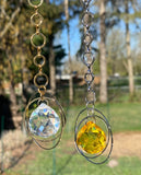 Single Crystal Galaxy Suncatcher, Gold or Silver 20mm Crystal Orb Prism Decoration