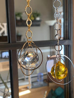 Single Crystal Galaxy Suncatcher, Gold or Silver 20mm Crystal Orb Prism Decoration