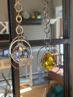 Single Crystal Galaxy Suncatcher, Gold or Silver 20mm Crystal Orb Prism Decoration