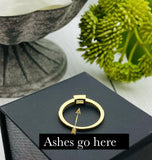 Baguette Cremation Ring, Gold Ring With Ashes, Silver Cremains Ring, Human Cremate Jewelry, Memorial Ring, Pet Ash Ring