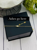 Dainty Bracelet With Ashes, Cremation Bracelet, 14K Gold, Silver, Human Ashes Jewelry, Pet Cremains Bracelet