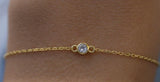 Dainty Bracelet With Ashes, Cremation Bracelet, 14K Gold, Silver, Human Ashes Jewelry, Pet Cremains Bracelet