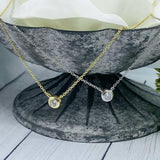 Cremation Ash Necklace, Dainty 6mm Round Bezel, Gold or Silver, Cremains Pendant, Human Ash Jewelry, Pet Ash Jewelry