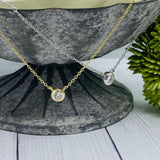 Cremation Ash Necklace, Dainty 6mm Round Bezel, Gold or Silver, Cremains Pendant, Human Ash Jewelry, Pet Ash Jewelry