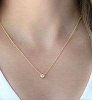 Cremation Ash Necklace, Dainty 6mm Round Bezel, Gold or Silver, Cremains Pendant, Human Ash Jewelry, Pet Ash Jewelry