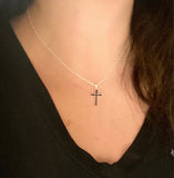 Cross Ash Necklace, Cremation Cross Necklace, Gold Cross, Silver Cross, Cremains Pendant