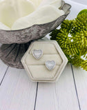 Cremation Earrings, Heart Earrings With Ashes, Human Remains Jewelry, Pet Cremains Earrings, Memorial Jewelry