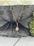 14k Solid Gold Teardrop Cremation Pendant, Human Ashes Necklace, Pet Ashes Necklace, Gemstone Pendant, Hidden Cremains Jewelry