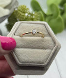 Gold Cremation Ring, Dainty 4mm 14/20K Gold Filled Ashes Ring, Human Ashes Jewelry, Pet Cremains Ring