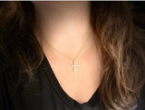 Cross Ash Necklace, Cremation Cross Necklace, Gold Cross, Silver Cross, Cremains Pendant