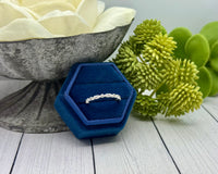 14K Gold Dainty Cremation Ring, Gemstone Band With Hidden Ashes, Human Cremains Ring, Pet Cremate Ring, 14K White Gold, 14K Yellow Gold