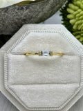 GOLD Cremation Ring, Birthstone Gemstone Ring With Ashes, Human Ashes Ring, Pet Cremains Jewelry, Baguette Style
