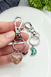 Cremation Keychain, Purse Charm, Heart Ashes Keepsake Keychain, Human Ashes, Pet Cremains, Moon Shape