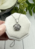 Flower Urn Necklace, Pendant For Ashes, Human Ashes Necklace, Pet Cremains Pendant, Gold, Silver, Stainless Steel