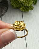 Gold Urn Ring, Flower Ring For Ashes, Human Ashes Jewelry, Fill-At-Home, Funnel Kit, Pet Cremains Ring, Gold Rose Ring