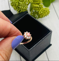 Rose Gold Cremation Ring, Flower Shape Ring With Ashes, Human Ashes, Pet Cremains Jewelry