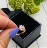 Rose Gold Cremation Ring, Flower Shape Ring With Ashes, Human Ashes, Pet Cremains Jewelry