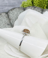 8x6mm Oval Cremation Ring, Human Ashes Ring, Pet Cremains Ring