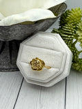 Gold Urn Ring, Flower Ring For Ashes, Human Ashes Jewelry, Fill-At-Home, Funnel Kit, Pet Cremains Ring, Gold Rose Ring