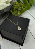 14k Solid Gold Teardrop Cremation Pendant, Human Ashes Necklace, Pet Ashes Necklace, Gemstone Pendant, Hidden Cremains Jewelry