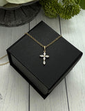 14K Gold Cross Pendant, Cremation Necklace, Gold Necklace With Ashes, Human Ashes Cross Pendant