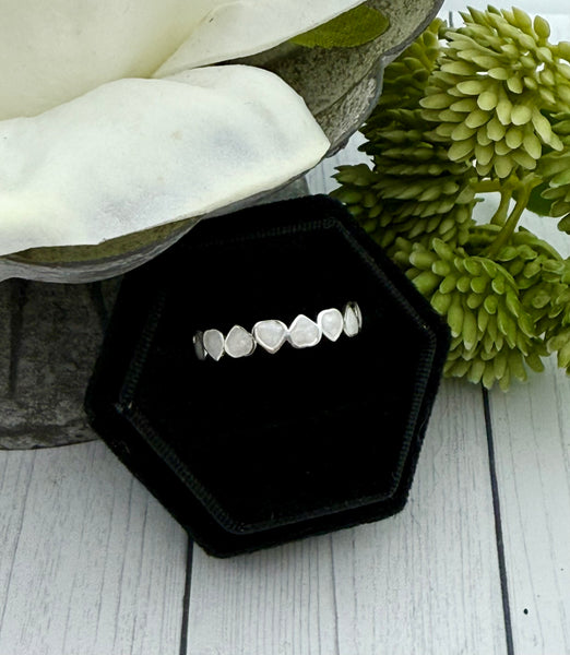 Cremation Ashes Ring, Heart Eternity Ring Band, Human Ashes Ring, Pet Cremains Ring, Memorial Jewelry