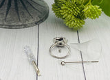 Black Rose Cremation Ring, Ash Urn Flower Ring, Silver Rose Ring For Cremains, Pet Loss Jewelry, Human Ash Ring, Fill At Home