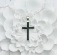 Cross Ash Necklace, Cremation Cross Necklace, Gold Cross, Silver Cross, Cremains Pendant